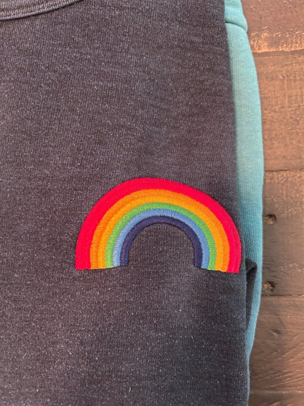 Aviator Nation Ombré Crewneck Sweatshirt with Rainbow patch - Picture 2 of 4